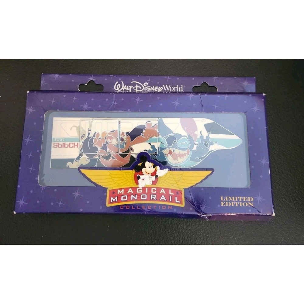 DISNEY WDW MAGICAL MONORAIL COLLECTION Stitch JUMBO PIN IN BOX LE 750 2008 NEW